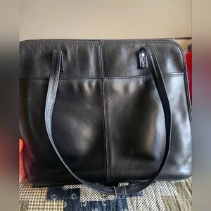 Latico Black Leather Laptop Bag